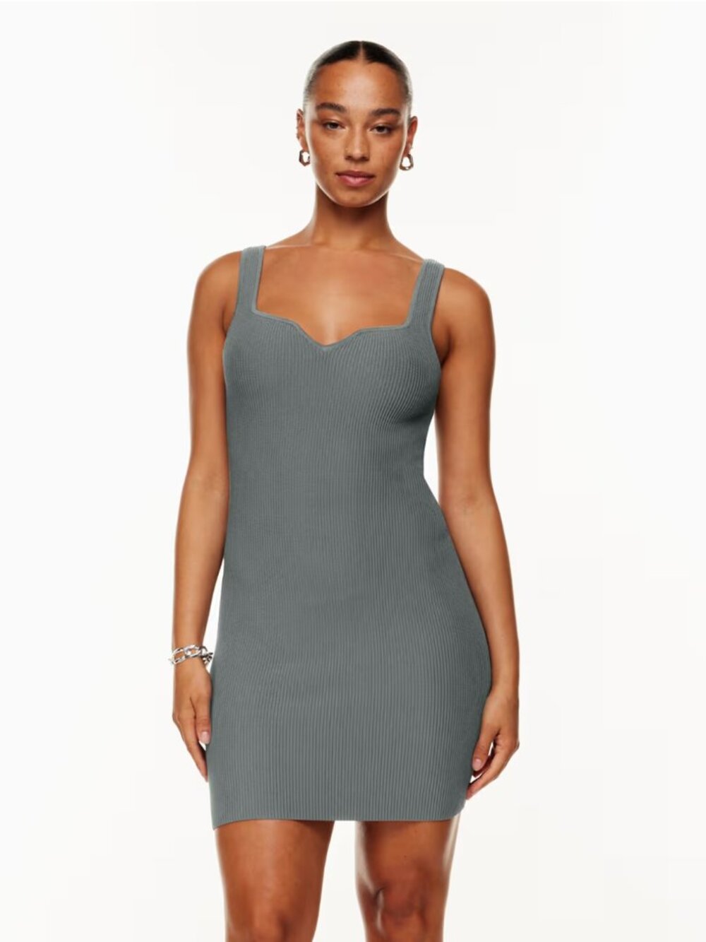 Aritzia Babaton Sculpt Knit Notch Dress, Red/Orange - Size XS